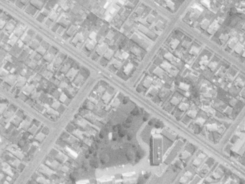 102 Harewood Road from the air, 1975-1979
