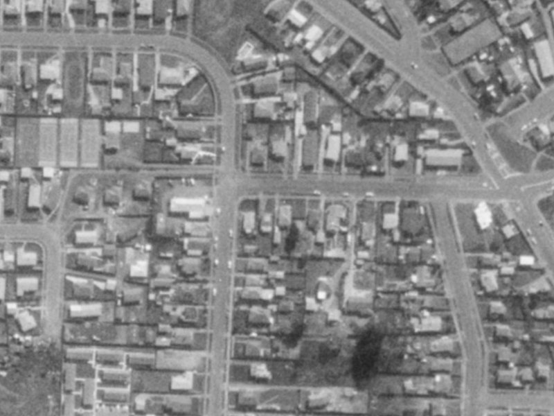 185 Bowhill Road from the air, 1975-1979