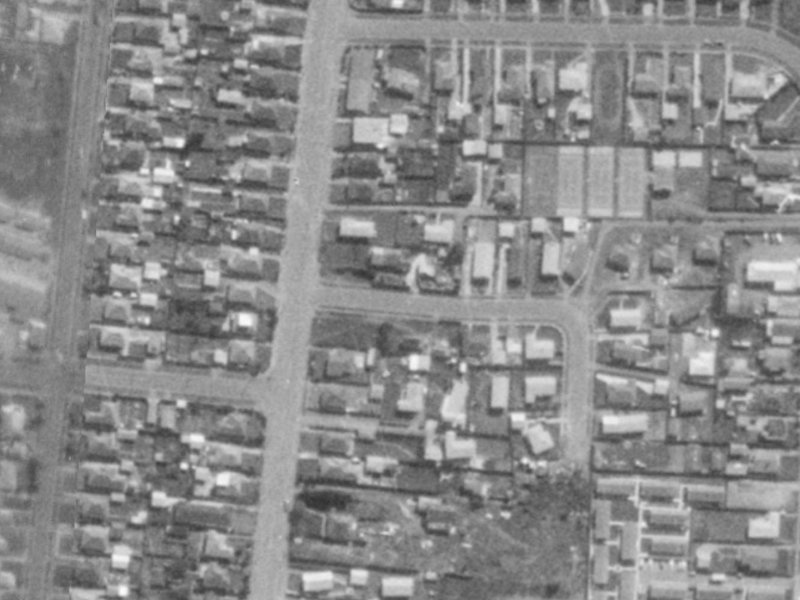 49-51 Castletown Place from the air, 1975-1979
