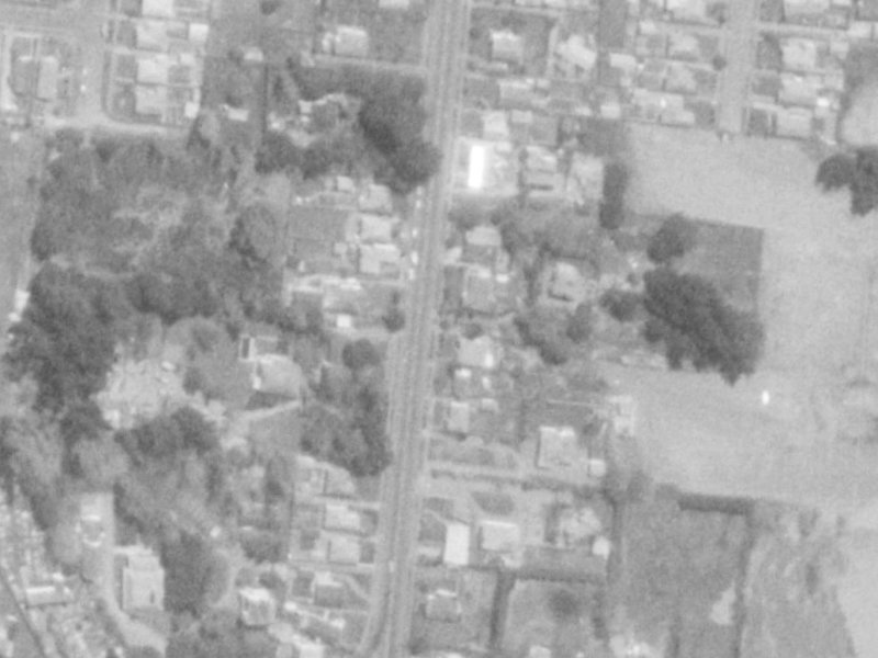 20-22 Bassett Street from the air, 1975-1979