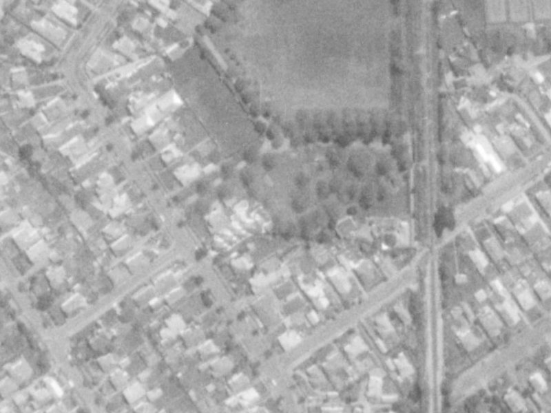 56 St James Avenue from the air, 1975-1979