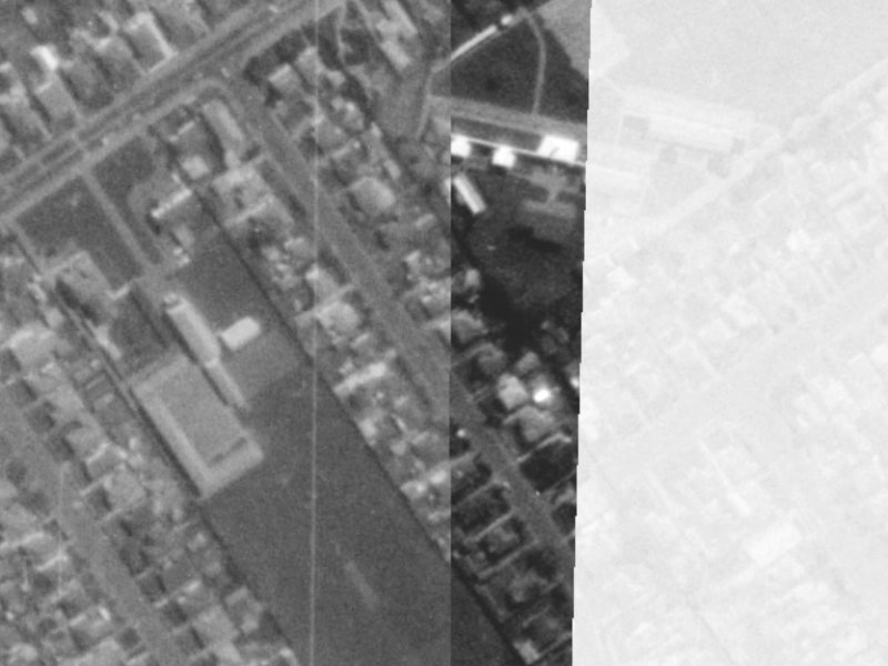 52 Kensington Avenue from the air, 1975-1979
