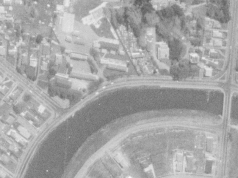 269–281 New Brighton Road from the air, 1975-1979