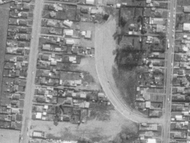 49 Caithness Street from the air, 1975-1979