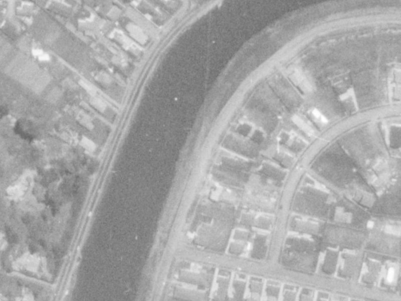 1122 Avonside Drive from the air, 1975-1979