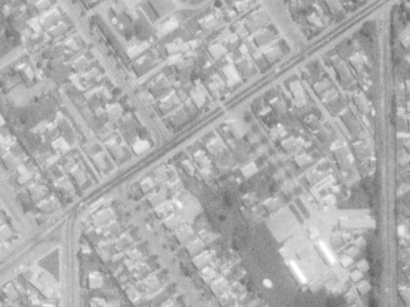 86A Blighs Road from the air, 1975-1979