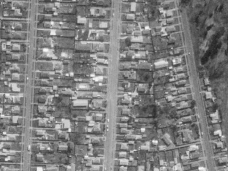53A Sinclair Street from the air, 1975-1979