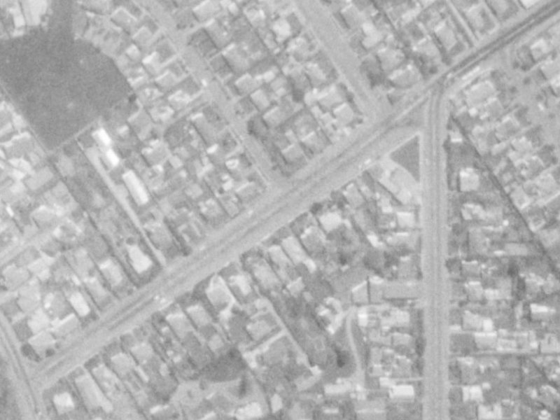42 Blighs Road from the air, 1975-1979