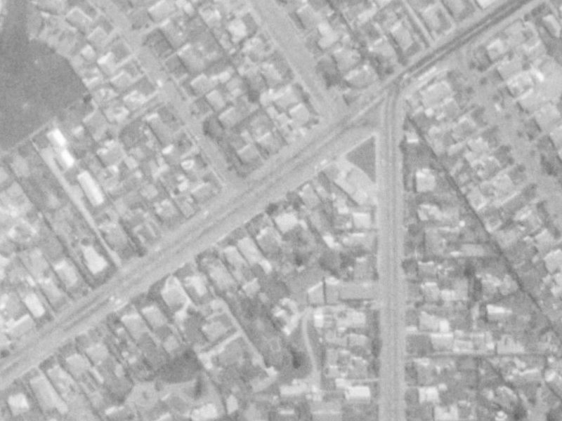 44 Blighs Road from the air, 1975-1979