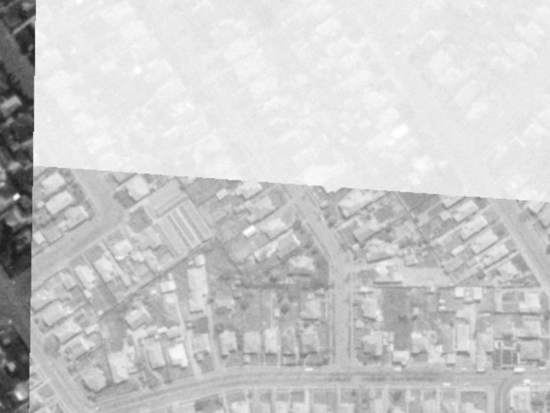 25 Francis Avenue from the air, 1975-1979