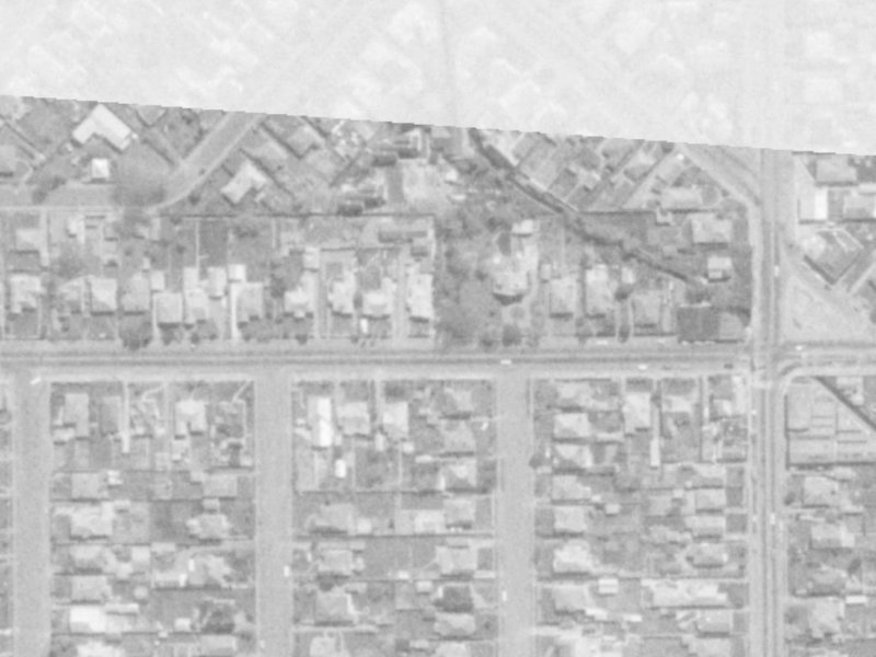 109-123 Warrington Street from the air, 1975-1979