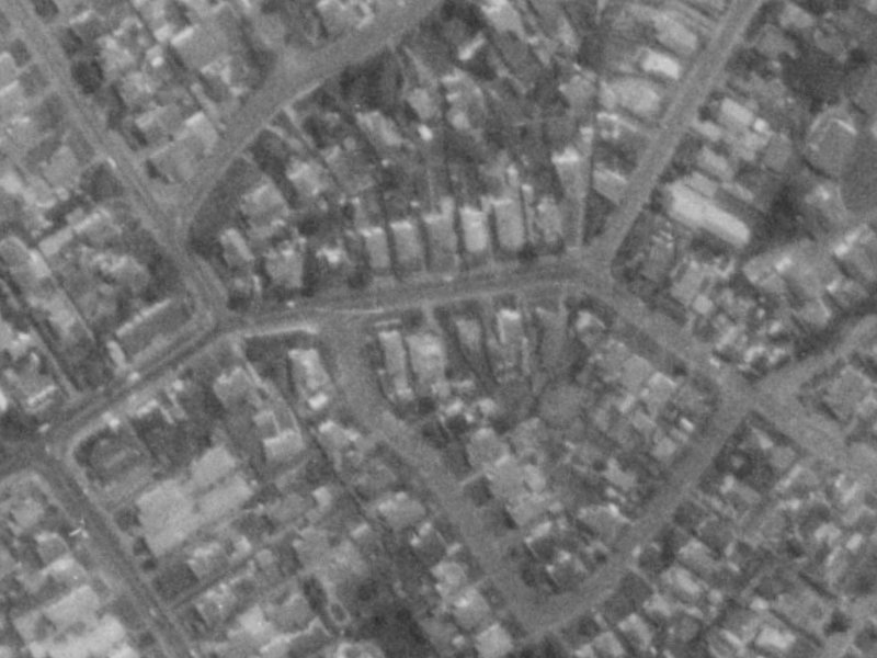 160 St Albans Street from the air, 1975-1979