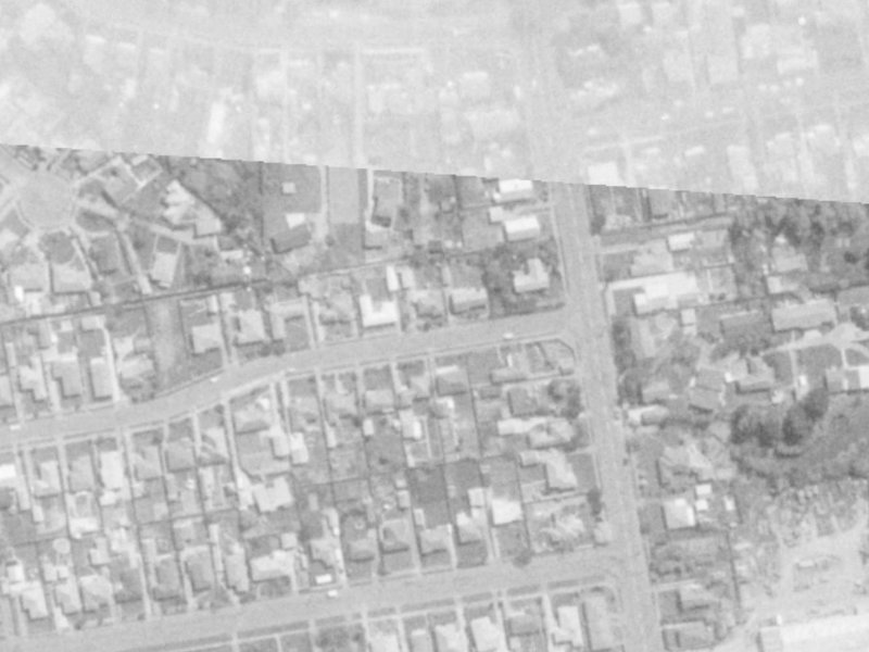 59 Achilles Street from the air, 1975-1979