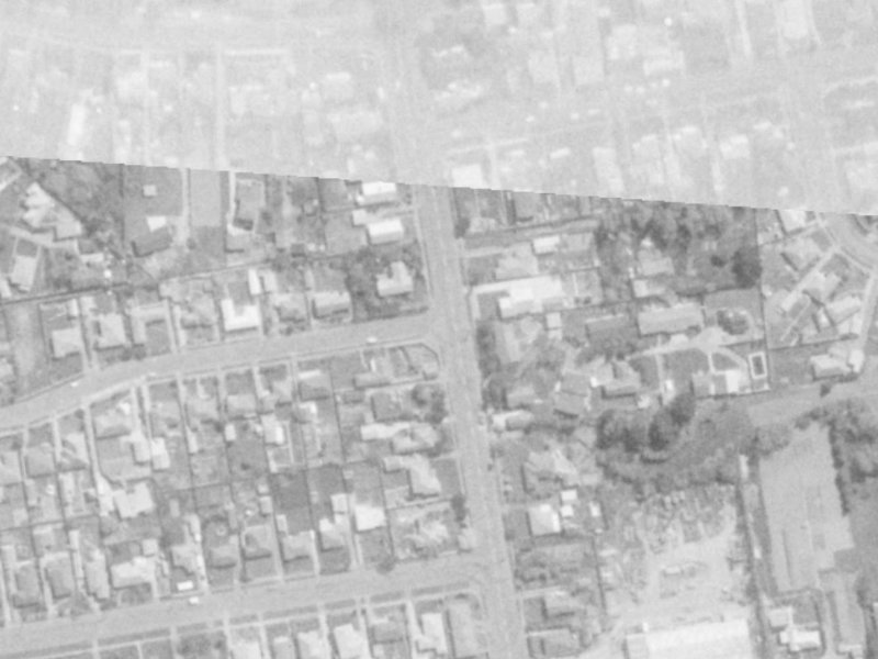 54 Achilles Street from the air, 1975-1979