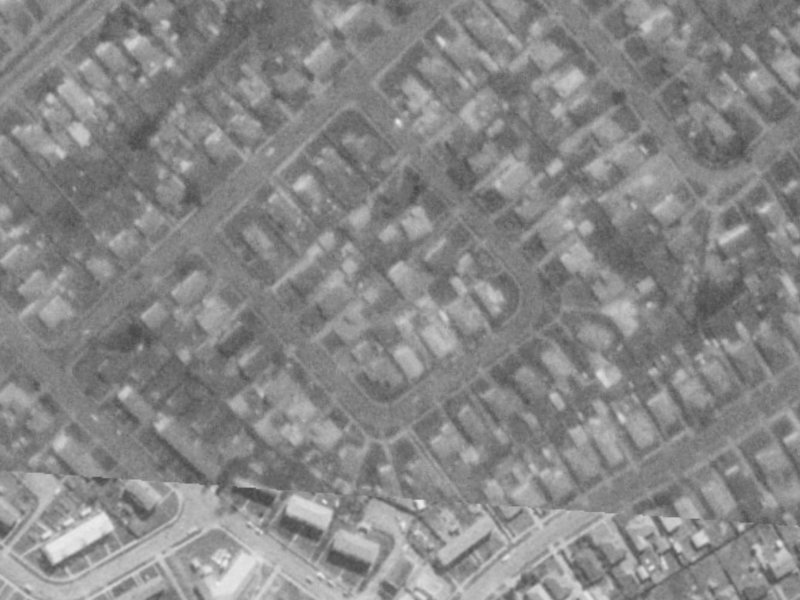 Wimborne Crescent from the air, 1975-1979