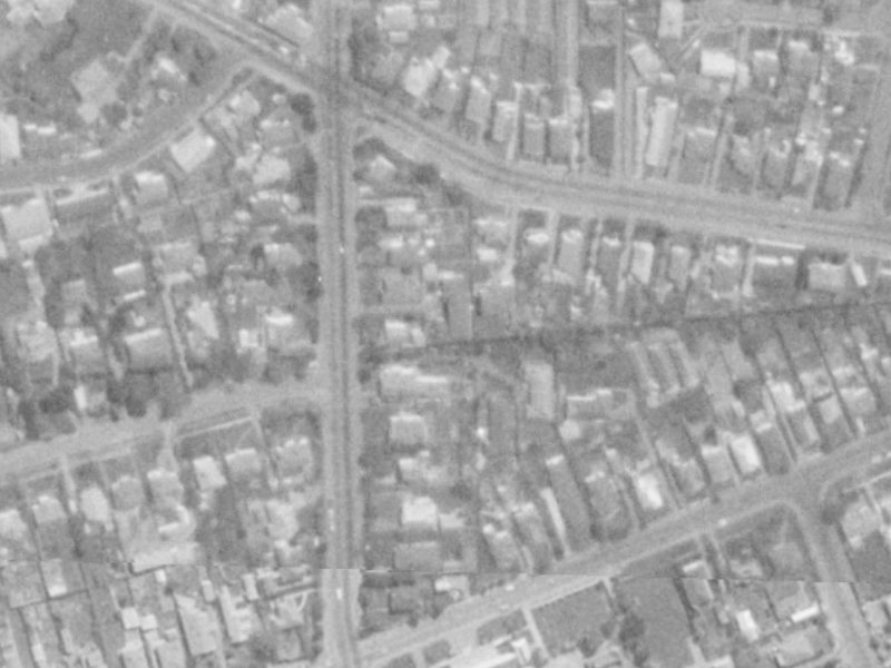 108A Idris Road from the air, 1975-1979
