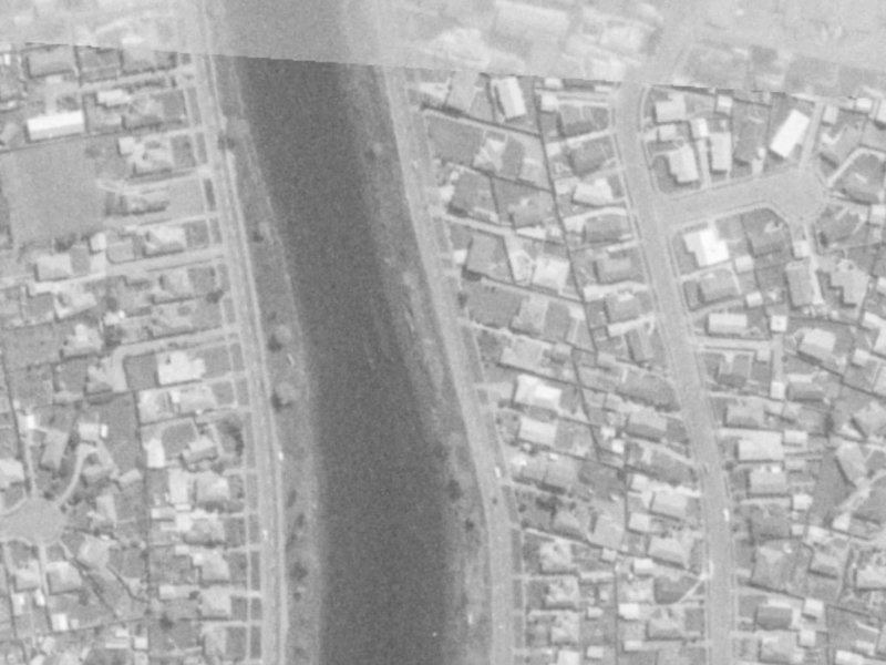 1030 Avonside Drive from the air, 1975-1979
