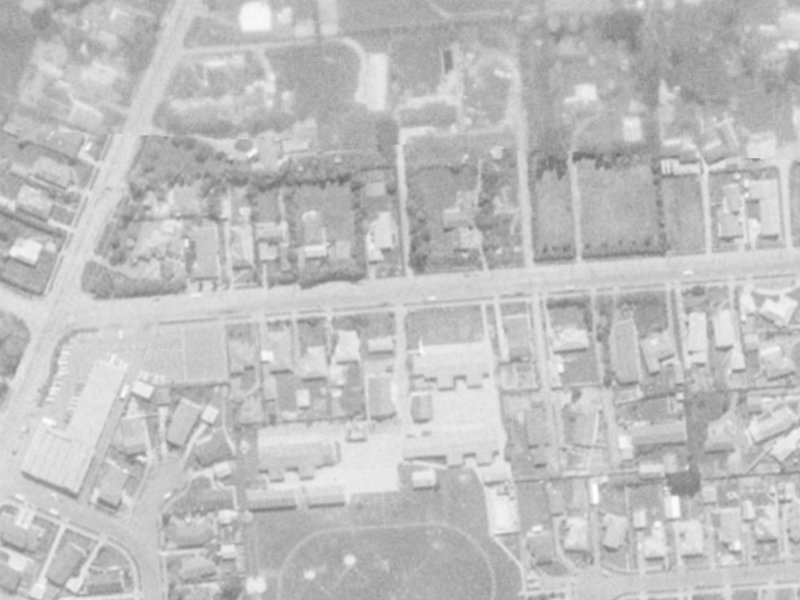 43–45 Merrin Street from the air, 1975-1979