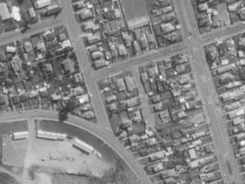 41 Hood Street from the air, 1975-1979