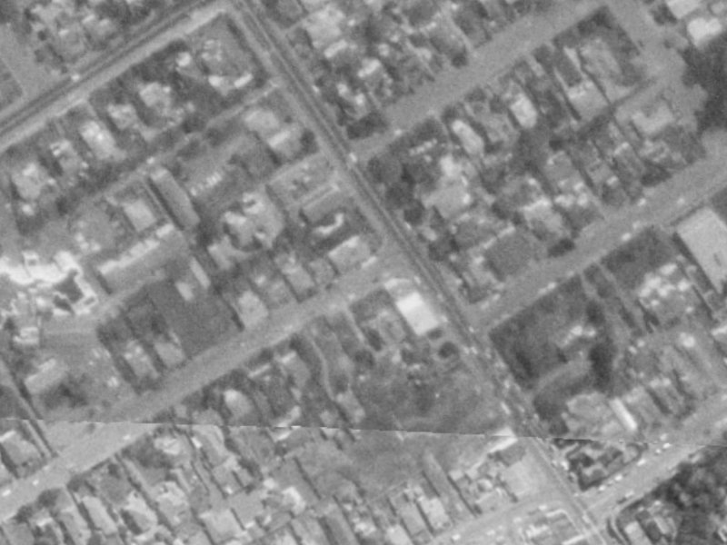 153-163 Leinster Road from the air, 1975-1979