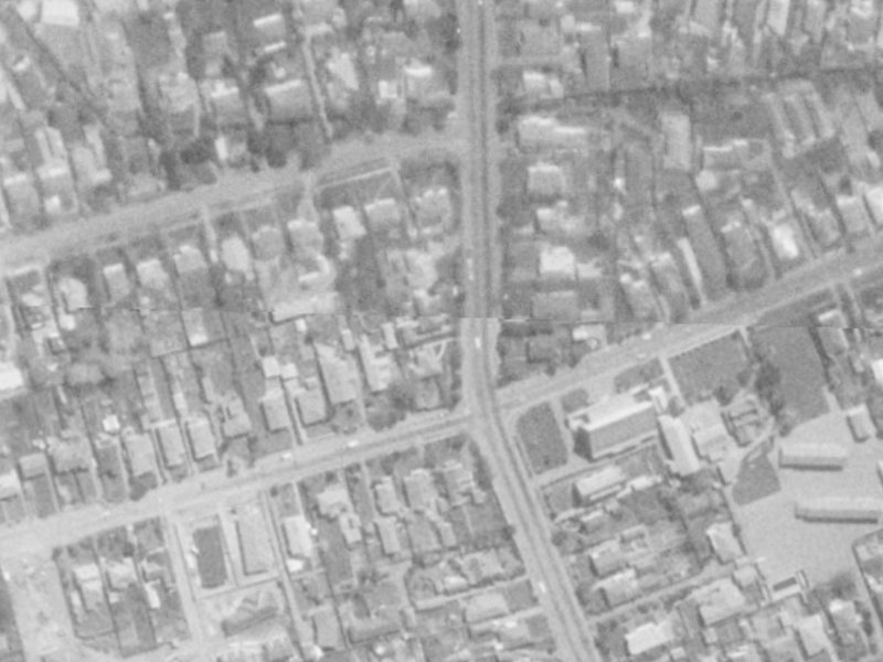 85 Idris Road from the air, 1975-1979