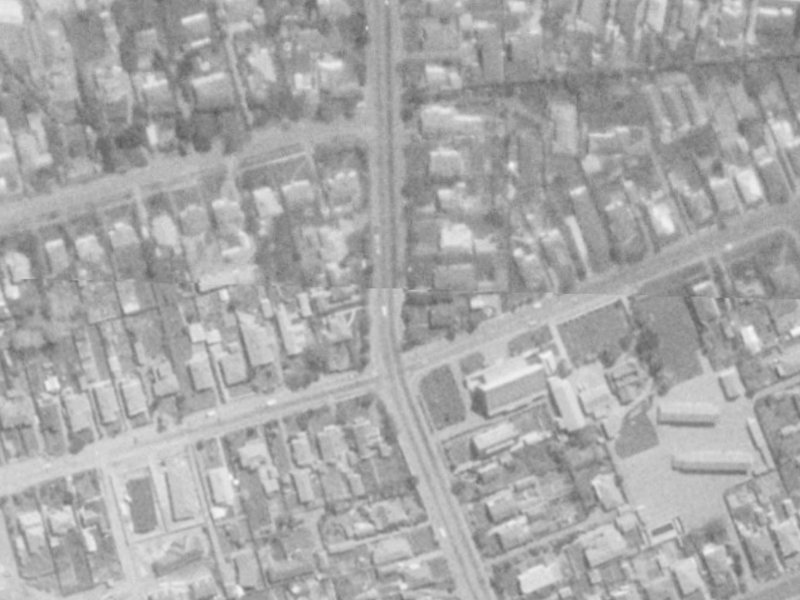 96 Idris Road from the air, 1975-1979
