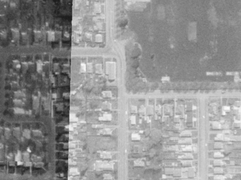 611 Madras Street from the air, 1975-1979