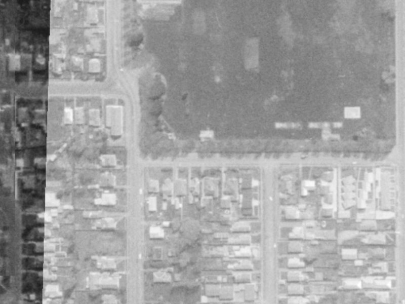 619 Barbadoes Street from the air, 1975-1979