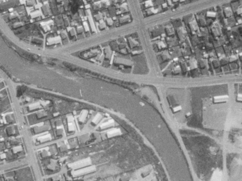 Wairoa Street from the air, 1975-1979