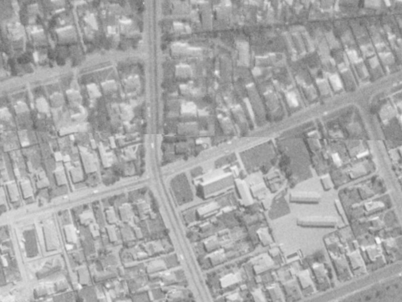 96A Idris Road from the air, 1975-1979