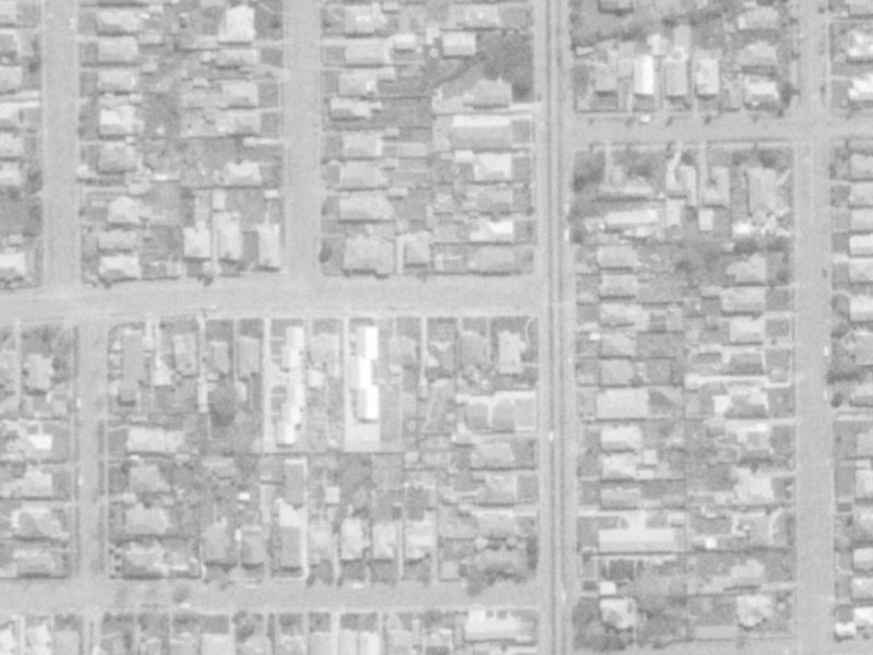 116 Edward Avenue from the air, 1975-1979