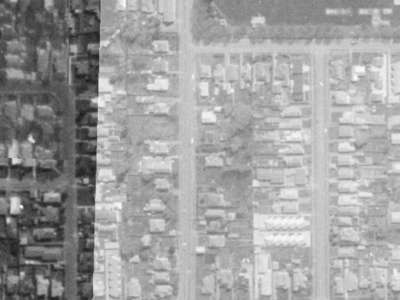598 Madras Street from the air, 1975-1979