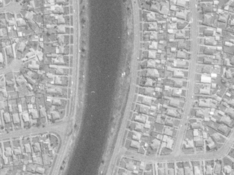 979 Avonside Drive from the air, 1975-1979