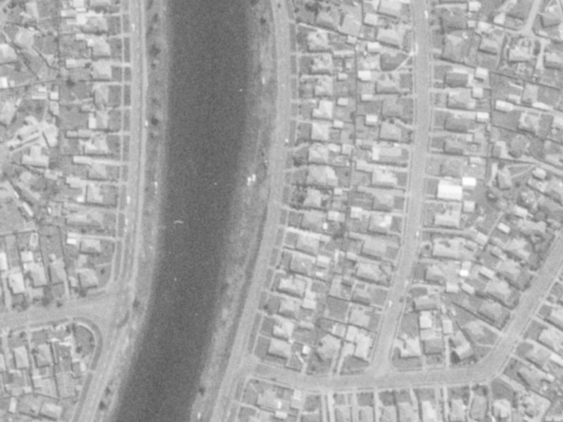 980 Avonside Drive from the air, 1975-1979