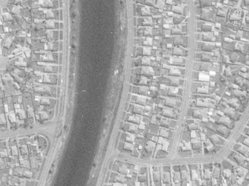 978 Avonside Drive from the air, 1975-1979