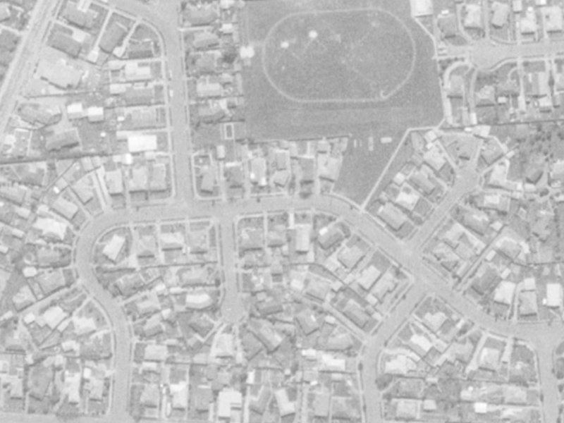 45 Greendale Avenue from the air, 1975-1979