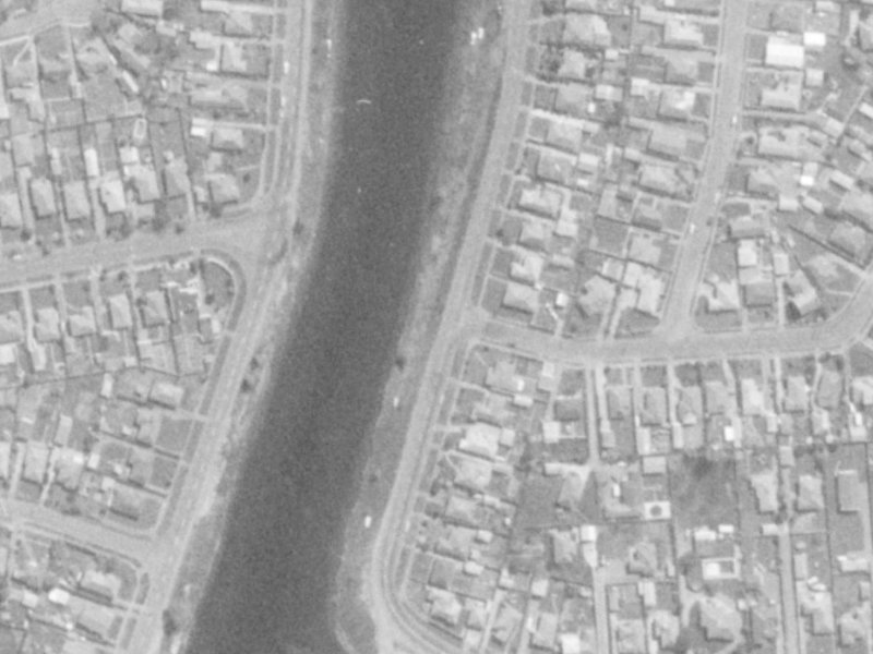 966 Avonside Drive from the air, 1975-1979