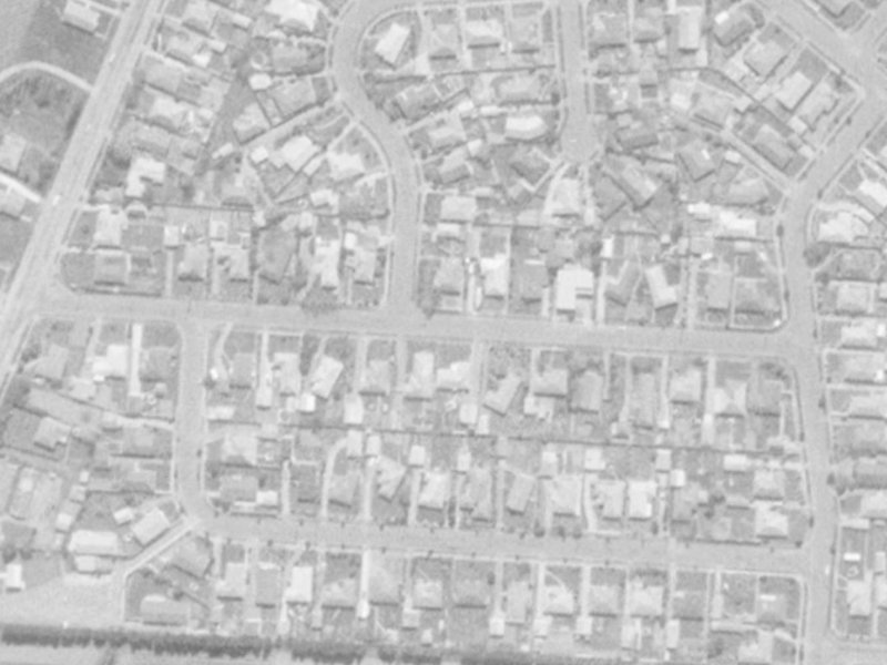 Gainford Street from the air, 1975-1979