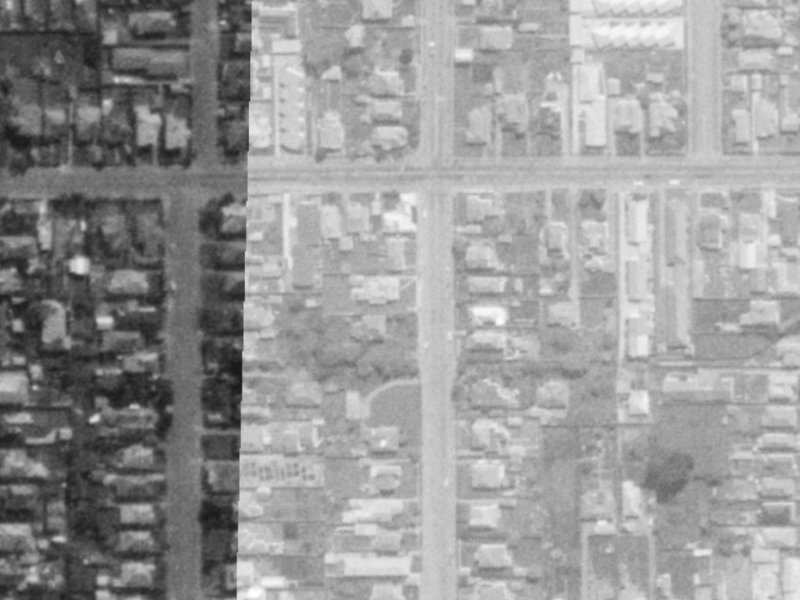 551B Madras Street from the air, 1975-1979