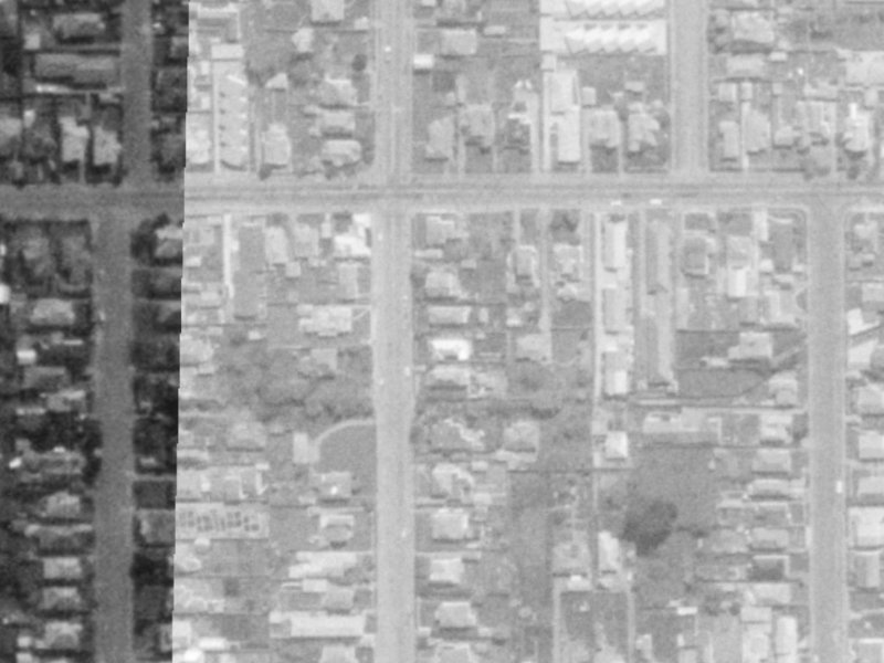 558 Madras Street from the air, 1975-1979