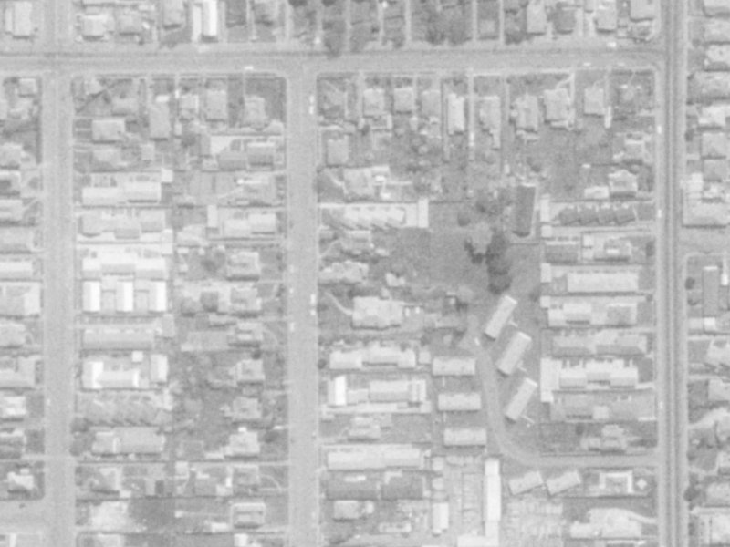 134 Champion Street from the air, 1975-1979