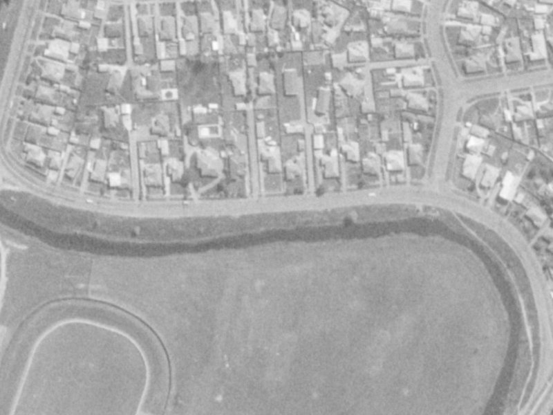 930 Avonside Drive from the air, 1975-1979