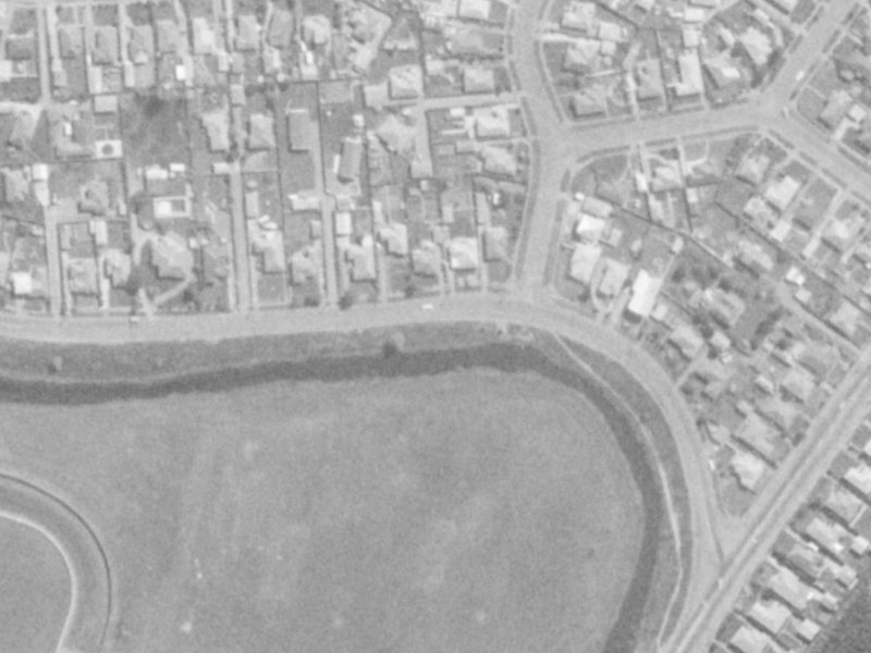 920 Avonside Drive from the air, 1975-1979