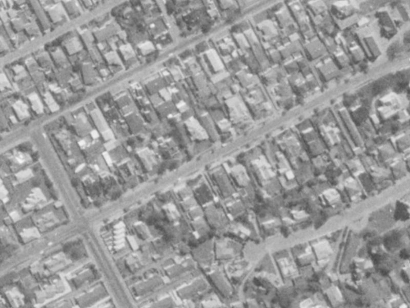 107 Rugby Street from the air, 1975-1979