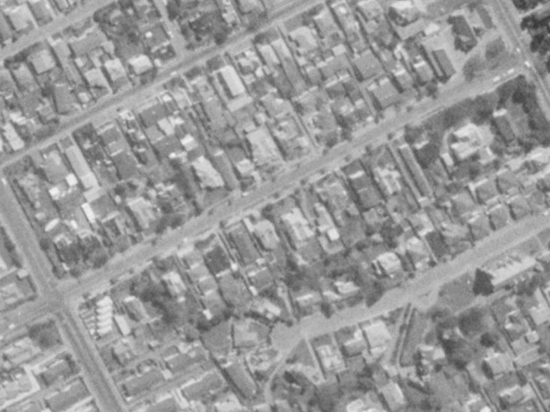 106 Rugby Street from the air, 1975-1979