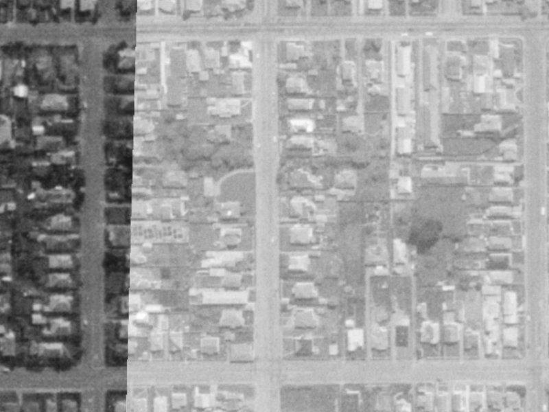 542C Madras Street from the air, 1975-1979
