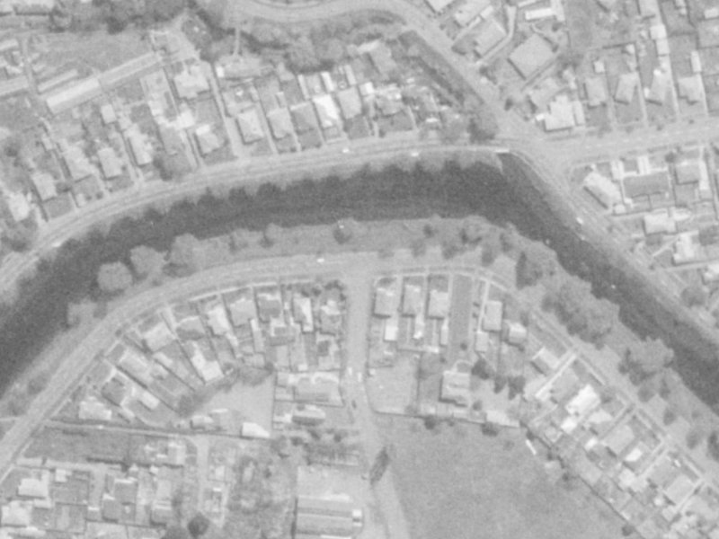 436 Avonside Drive from the air, 1975-1979