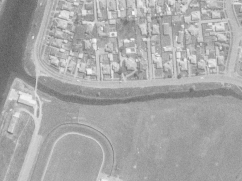 938 Avonside Drive from the air, 1975-1979