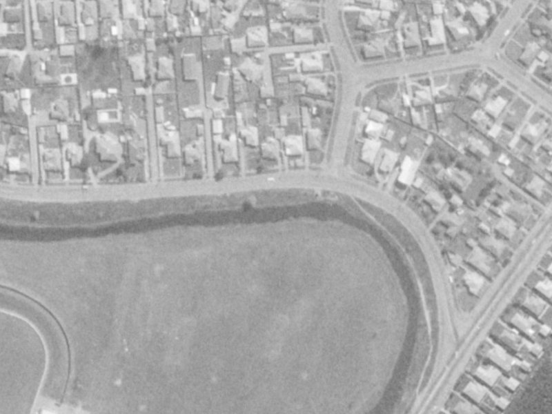922 Avonside Drive from the air, 1975-1979