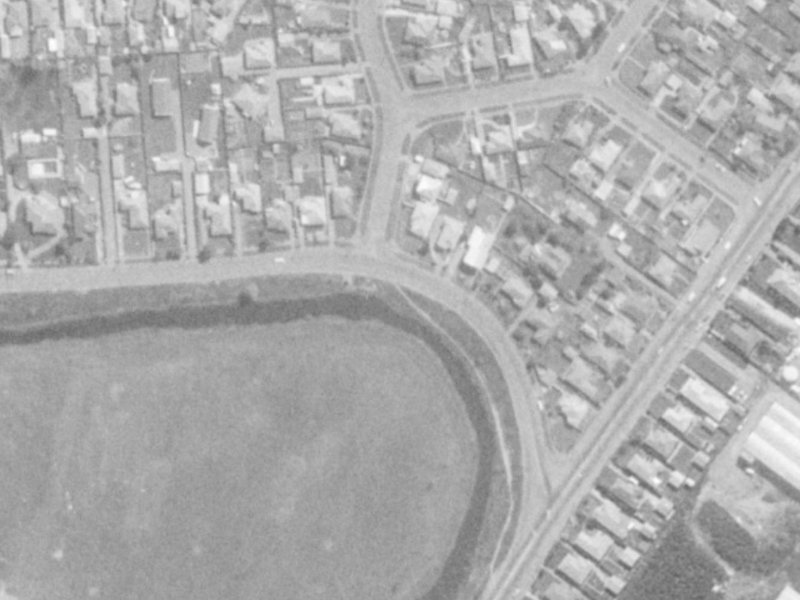 912 Avonside Drive from the air, 1975-1979
